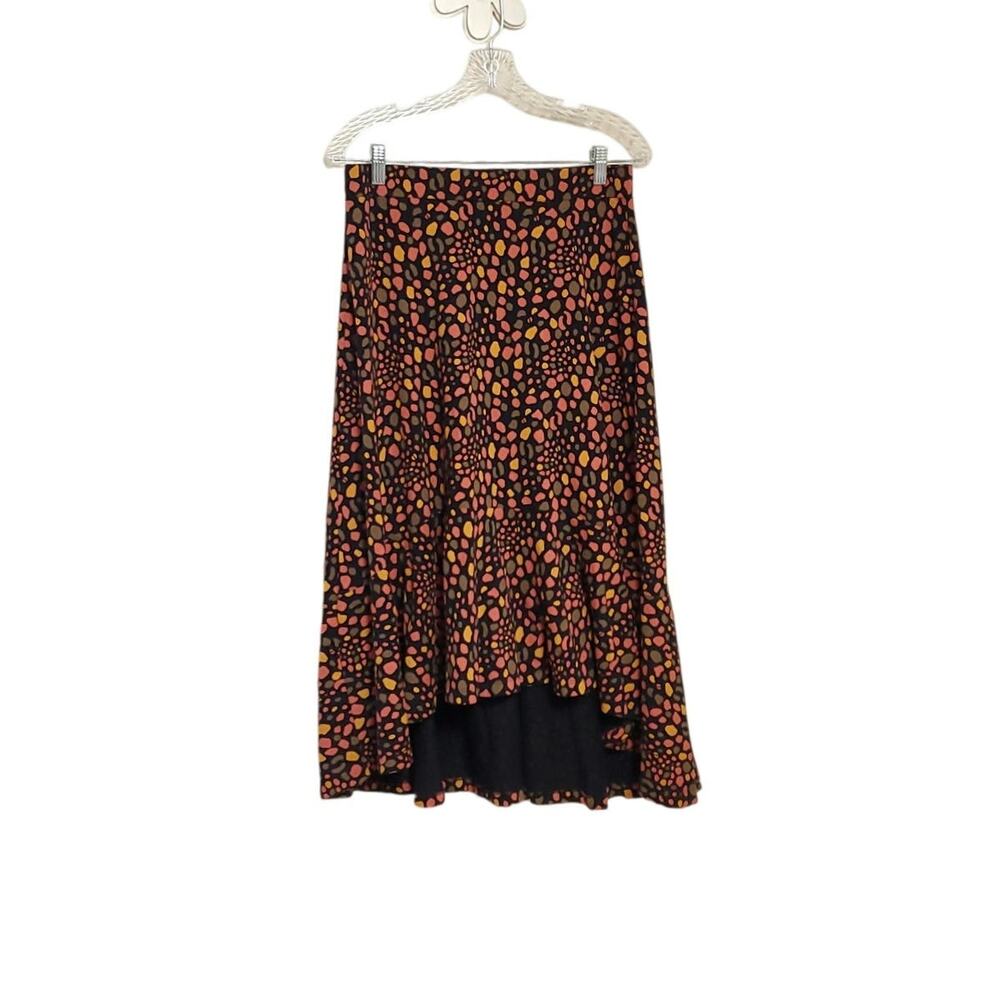 MATA Traders Organic Cotton Blend High Low Pull On Speckled Fall Autumn Skirt